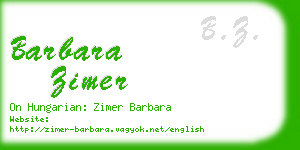 barbara zimer business card